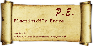 Placzintár Endre névjegykártya
